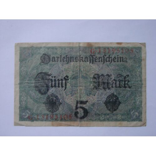 Funf (5) Mark N°13195105 De 1917