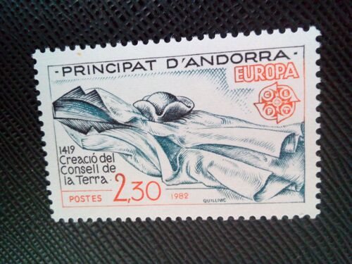 Timbre Andorre Yt 301 Formation Du Conseil D'état (1419): Tenue De Bureau 1982 ( 270105 )
