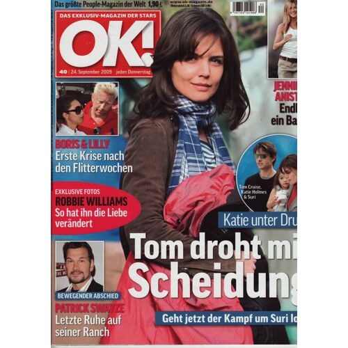 Ok (Germany Edition) / 24-09-2009 N°40 : Katie Holmes / Tom Cruise (4p) - Robbie Williams (3p)