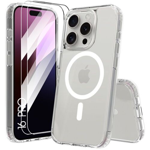 Coque pour iPhone 16 Pro avec Cercle Magnétique + 2 Verres Trempés de Protection - E.F.Connection