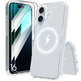 Coque Pour Iphone 16 Avec Cercle Magnétique + 2 Verres Trempés Vitre Protection Ecran Transparent - E.F.Connection