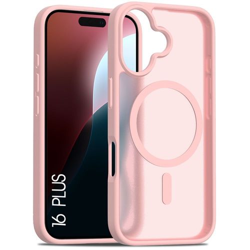 Coque Avec Anneau Magnétique Pour Iphone 16 Plus, Protection Hybride Silicone Et Pc Antichoc Rose - E.F.Connection