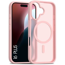 Coque avec Anneau Magnétique pour iPhone 16 Plus, Protection Hybride Silicone et PC Antichoc Rose - E.F.Connection