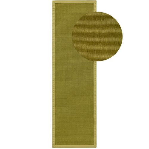 Tapis Poil Ras Sisal Sana Vert 70x240 Cm - Tapis Poil Court Design Moderne Pour Salon