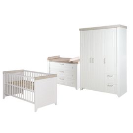 Chambre Bébé Complète Felicia - Roba - Lit 70x140 Cm - Commode À Langer - Armoire À 3 Portes