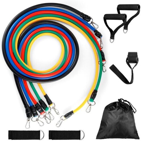 11 Pcs / Set Corde De Tension Du Tube De Tension Tpr Fixé Organe Neutre Tpr Fitness Run Mouvement Randonnée Camping L'équipement Sportif Multicolore