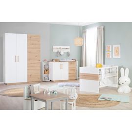 Ensemble Chambre D'enfant "Lion" 3 Pc - Lit 70x140 + Commode À Langer Large + Armoire