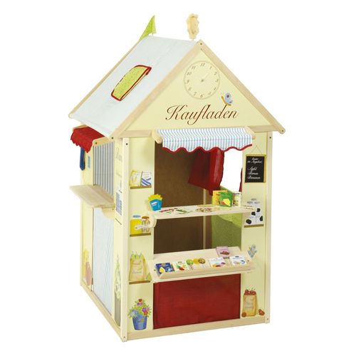 Maisonnette Pour Enfant 4 En 1 - Roba - Multifonctionnelle - Bois Massif - Jaune/Rouge