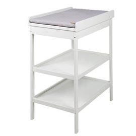 Roba Table À Langer + Matelas À Langer Gris Piqué "Roba Style" - Laqué Blanc