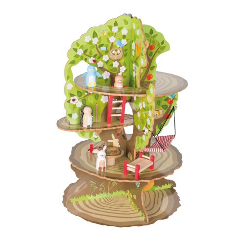 Cabane Dans L'arbre 4 Saisons En Bois - Roba - Jeu De Construction - Animaux Et Accessoires Inclus