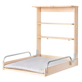 Roba Table À Langer Murale - Pliable Et Rabattable - Matelas À Langer Et Étagères Intégrées - Facile À Installer - Bois Naturel