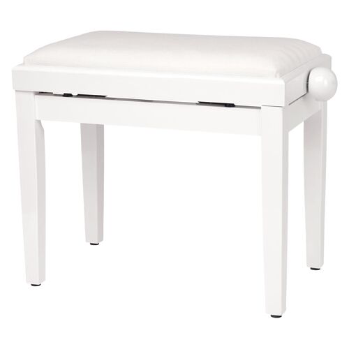 Classic Cantabile Banque De Piano En Blanc Brillant
