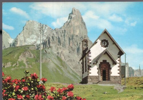 Carte Postale Des Dolomites (Italie) Passo Rolle - La Chiesetta Et C. Vezzana E Cimon Della Pala