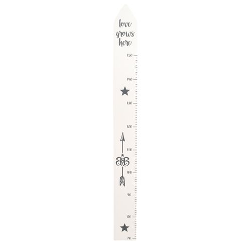 Toise Bébé En Bois Roba Rock Star Baby - Échelle Jusqu'à 150 Cm - Blanc/Anthracite