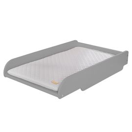 Roba Plan À Langer À Poser Sur Lit Bébé + Matelas Imperméable Roba Style Gris - Facile À Monter - Bois Laqué Taupe