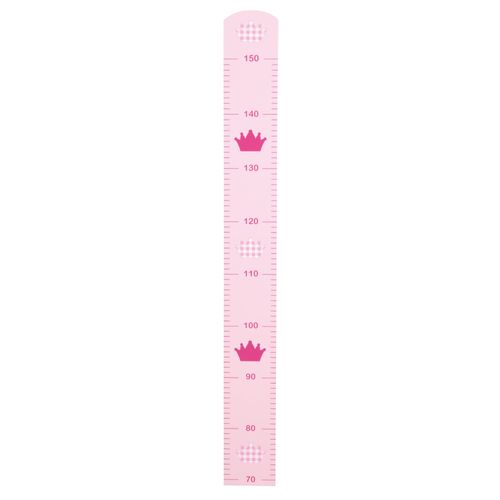 Toise Bébé En Bois Roba - Modèle Krone - Échelle Jusqu'à 150 Cm - Motif Couronne - Rose