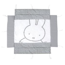 Tapis De Parc Bébé - Roba - Miffy® - Tour De Parc Avec Fond Et Bords À Motif Lapin - Gris / Blanc
