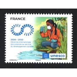 Unesco : Décennie Internationale Des Sciences Au Service Du Développement Durable Année 2024 Timbre De Service 186 Yvert Et Tellier Luxe