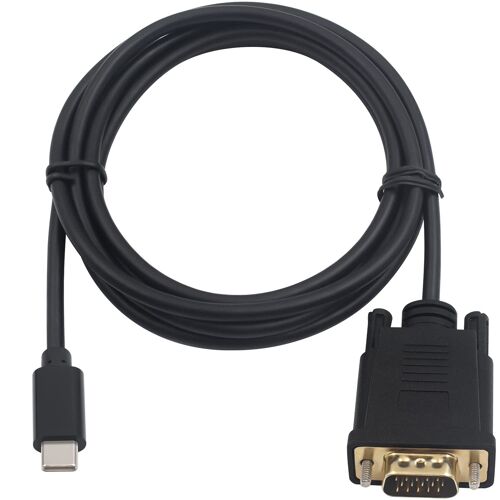 Câble USB C vers VGA, câble Adaptateur USB Type-C mâle vers VGA mâle, Prend en Charge 1080p utilisé pour Ordinateur, Moniteur, projecteur, télévision, sans Port Thunderbolt 3 (1,8 mètre)