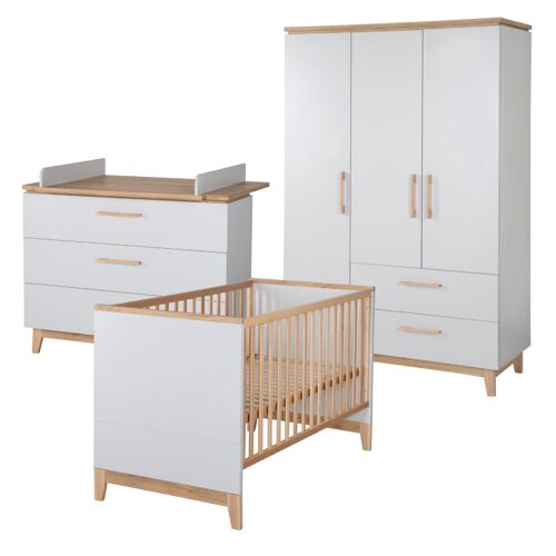 Roba Chambre Bébé Complète Caro - Lit 70x140 + Commode À Langer + Armoire (I)