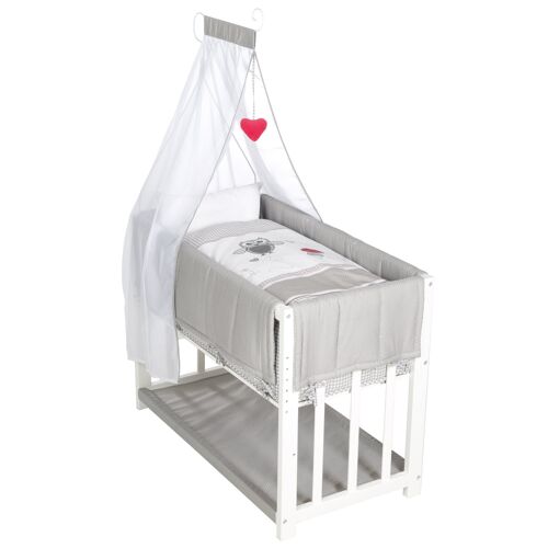 Berceau Cododo Complet Roba - Adam Et Eule - Blanc - Hauteur Réglable - Matelas Inclus