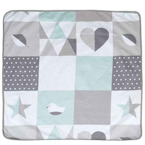 Roba Couverture Bébé "Happy Patch" 80x80 Cm - 2 Faces Polaire Doux Et Coton - Unisexe