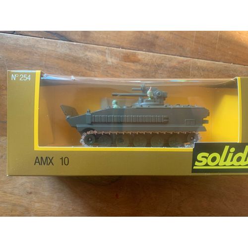 Tank Amx 10 Militaire Solido 254 Avec Boîte Et Figurines-Solido