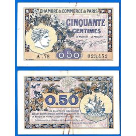 France 50 Centimes 1920 De La Chambre Des Commerces De Paris