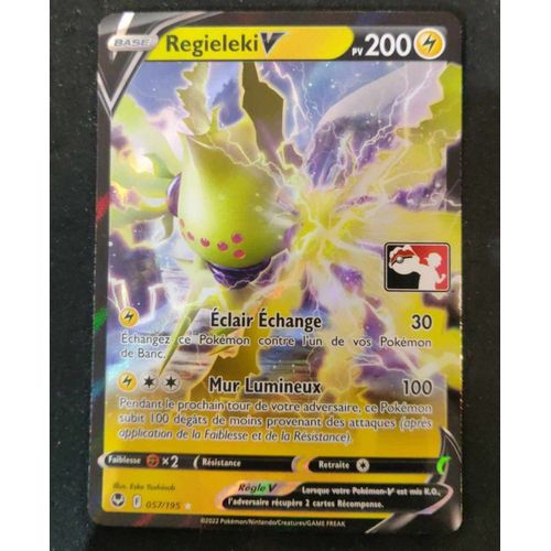 Pokemo, Regieleki V 057 / 195 Tempête Argentée Logo Trainer