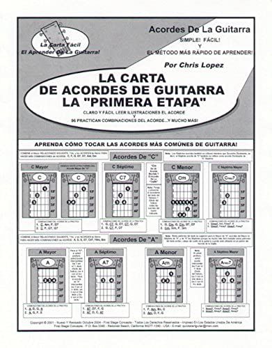 La Carta Del Acorde De La Guitarra De La Primera Etapa - Aprenda Cómo Tocar Los Acordes Lo Más Comunmente Posible Tocados De La Guitarra!