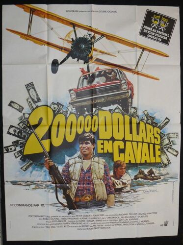 200000 Dollars En Cavale - The Pursuit Of D.B. Cooper * Film Aventure 1982 Roger Spottiswoode * Affiche De Cin?ma Fran?aise 120x160 Cm (47x63in) * Movie Poster * Treat Williams ; Robert Duvall *