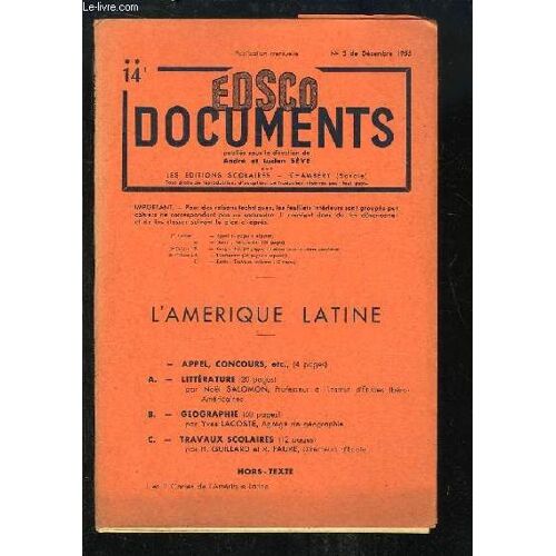 Edsco Documents N°14 : L'amérique Latine.