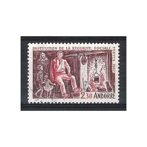Andorre Français, 1967, Institution De La Sécurité Sociale, N°183, Oblitéré.