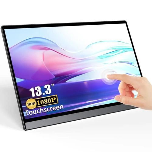 UPERFECT 13.3" Portable Monitor Touchscreen 1920*1080 Full HD avec HDMI DVI VGA Port VESA