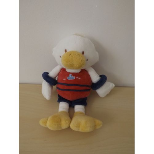 Doudou Canrd Bleu Rouge Bateau Catimini