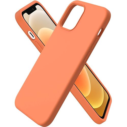 Coque Iphone 12 Pro Max,Fine En Caoutchouc Liquid Silicone Cover Protection Bumper Anti-Choc Housse Étui-Orange