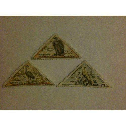 Lot De 3 Timbres Taxe Oiseaux République Islamique De Mauritanie
