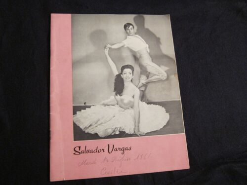 Programme Du Spectacle Les Quatres Visages De La Danse Espagnole - Savador Vargas Et Sa Compagnie Madrilène - Signé Par Vagas Et 7 Personnes De Sa Troupe -1961