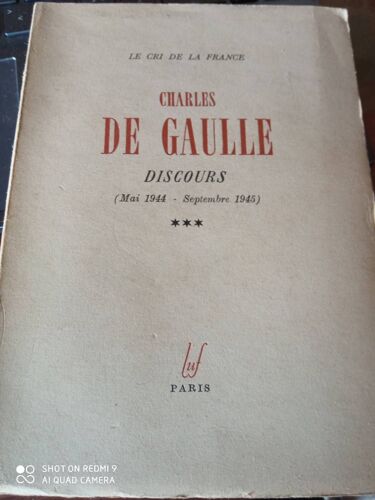 Le Cri De La France Charles De Gaulle Discours Tome 3
