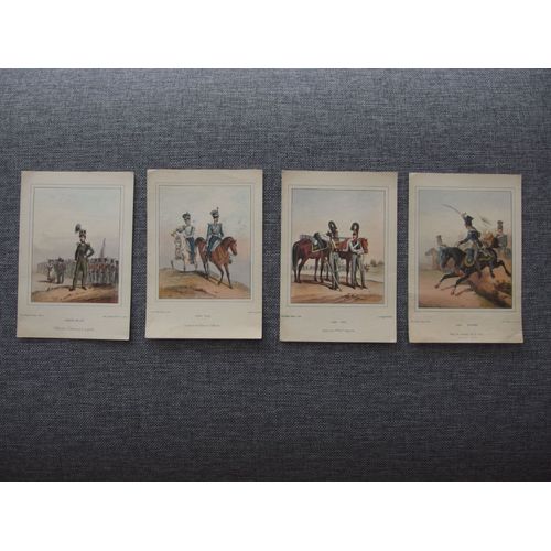 Ensemble De 4 Illustrations Militaires Anciennes Par Déro-Becker, Editeur, À Paris