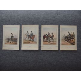 Ensemble De 4 Illustrations Militaires Anciennes Par Déro-Becker, Editeur, À Paris