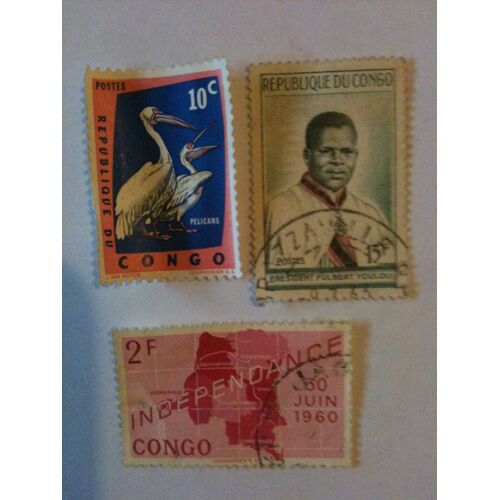 Lot De 3 Timbres Divers Congo