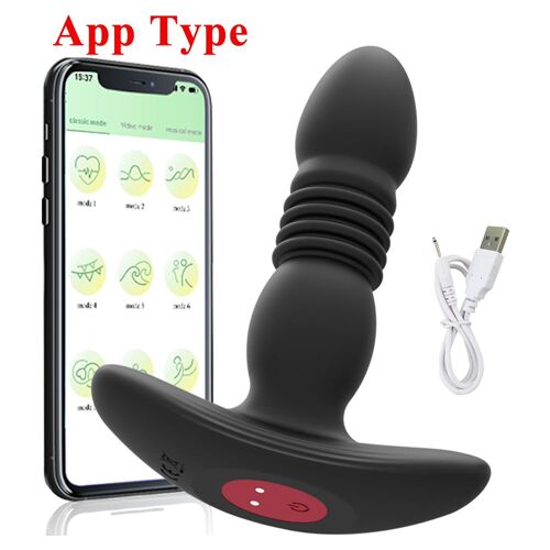 Godemichet Anal Télescopique Vibrant Sans Fil Pour Femmes Et Hommes, Godemichet Chauffant, Masseur De Prostate