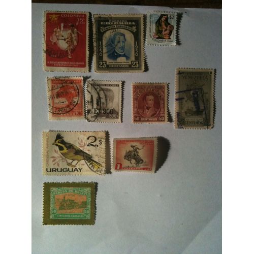 Lot De 10 Timbres Divers Amérique Du Sud