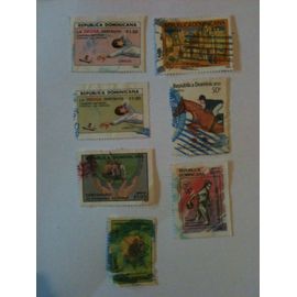 Lot De 7 Timbres Divers République Dominicaine
