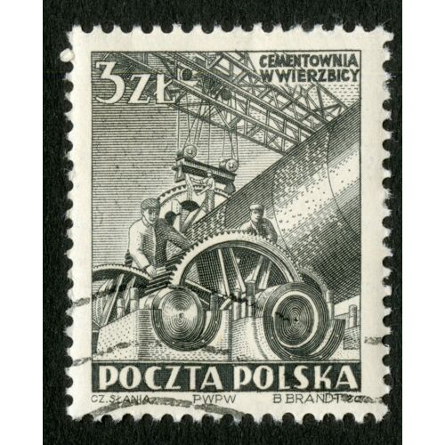 Timbre Oblitéré Poczta Polska, Cementownia W Wierzbicy, Slania, Brandt, 3 Zl