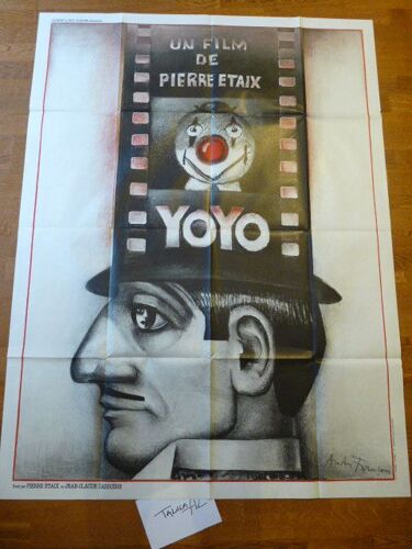 Yoyo De Pierre Etaix   - Affiche Originale  De Cinéma Signée André François 120 X 160 Cm