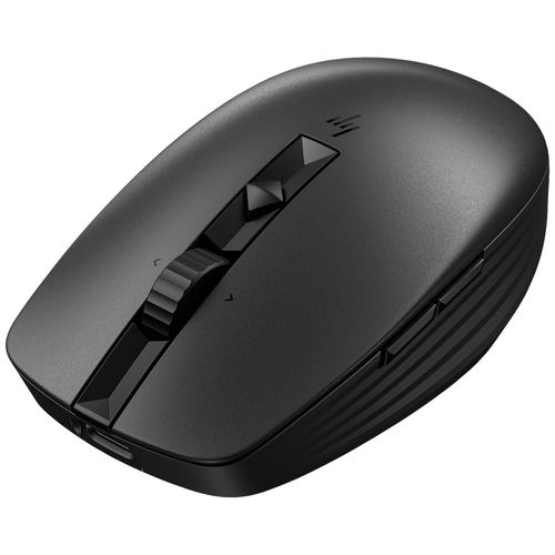 HP 710 - Souris - rechargeable - 7 boutons - sans fil - Bluetooth 5.3, 2.4 GHz - récepteur sans fil USB - noir