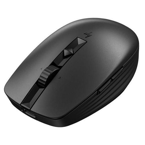 HP 710 - Souris - rechargeable - 7 boutons - sans fil - Bluetooth 5.3, 2.4 GHz - récepteur sans fil USB - noir