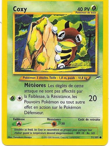 Carte Pokemon - Coxy 71/105 40 Pv - Set Neo Destiny (Fr)